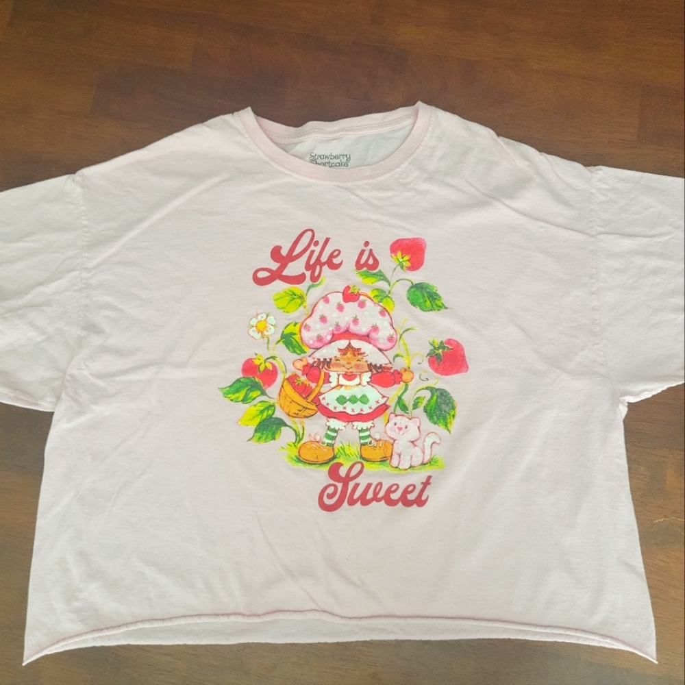 Strawberry Shortcake Cropped Pink Shirt